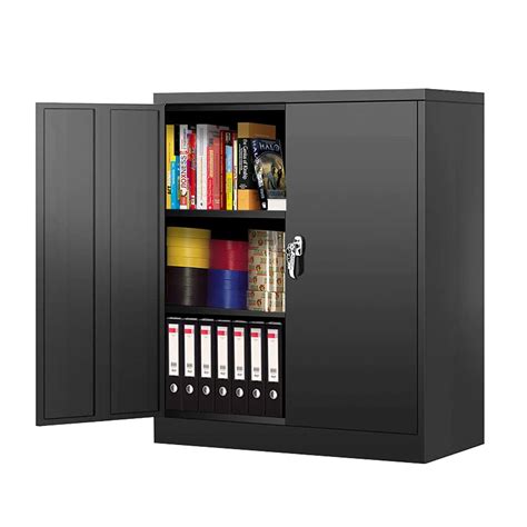 lockable black metal cabinet